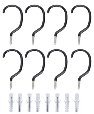 Immagine prodotto di Set di 8 ganci per biciclette da garage, portata 45,7 kg, lunghezza 15,2 cm, montaggio a parete, soffitto, sistemazione, ganci per attrezzi