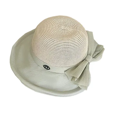Produktbild von Damen Sonnenhut, UV-Schutz Strohhut mit Breite Krempe, Atmungsaktiv Sommerhut, Grün
