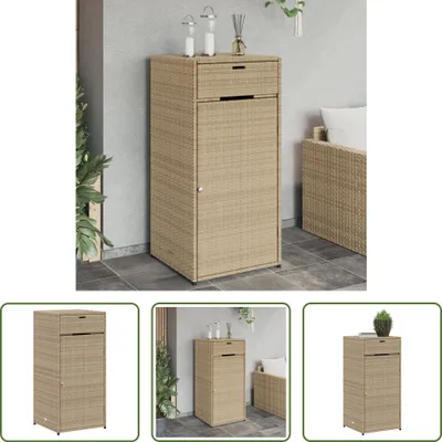 Immagine prodotto di The Living Store Gartenenschrank Beige 55x55x111 cm Poly Rattan
