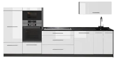 Imagen del producto de Mueble de cocina Vicco Fame-Line Blanco alto brillo/Antracita 340 cm, ET Antracita, Model 64494