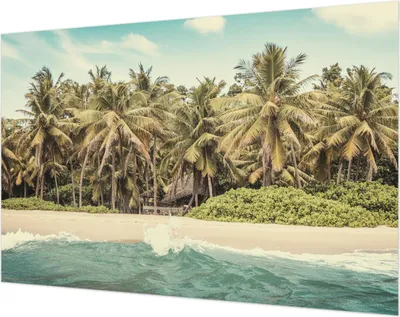 Produktbild von Wandtapete - Dekorative Tapete für Wohnzimmer- Tapetenfolie für Wanddekoration - 104x70 cm - Tropischer Strand