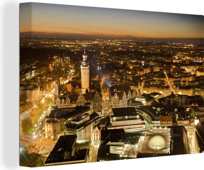 Produktbild von MuchoWow® - Leinwandbilder - Straßen - Leipzig - Deutschland, Wandbild, Wanddeko Bilder Wohnzimmer, 120x80cm