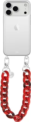 Produktbild von Red Roses Transparant Cord Hülle - Short Cord  - Kompatibel mit iPhone 17 Pro