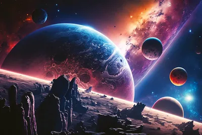 Obrázek produktu pro Vliesová fototapeta Planets and Space 375 x 250 cm