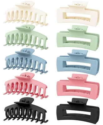 Image de 10 pièces Pinces à cheveux Femme Set, Grandes pinces à cheveux Antidérapantes Accessoires de coiffure