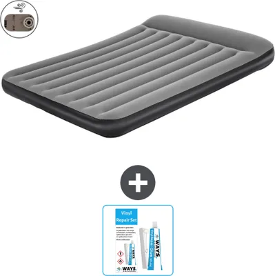 Produktbild von Doppelbett - 2 Personen - 152 x 203 x 30 cm - Grau - Mit Pumpen - Reparaturset