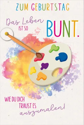Produktbild von SUSY CARD Geburtstagskarte Round "Malen"