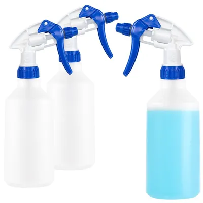 Zdjęcie produktu dla 3 butelki z rozpylaczem, pojemność 500 ml, odporna na działanie chemikaliów