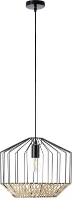 Produktbild von Pendelleuchte 1-flammig HxØ 120x37 cm schwarz/natur