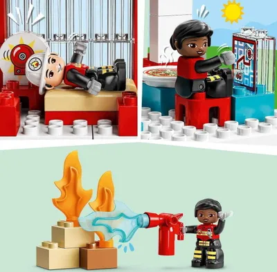 Obrázek produktu pro LEGO DUPLO Hasičská stanice a vrtulník, Sada na stavění, 2 rok/roky, Plast, 117 kusů, 2,06 kg
