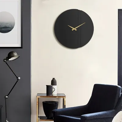 Produktbild von Opviq, Block Metal Wall Clock - APS096, Wanduhren, Schwarz, Stahl, 46 x 46 cm