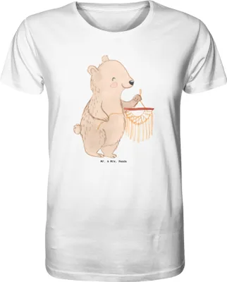 Produktbild von Mr. & Mrs. Panda T-Shirt Bär Makramee Größe XL - Weiß - Geschenk, Shirt, Tshirt, Herren-T-Shirt, Herren, Basteln mit