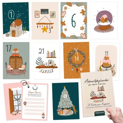 Produktbild von Adventskalender 2026 Kartenkalender BESONDERE ADVENTSKALENDER Familie Set 10