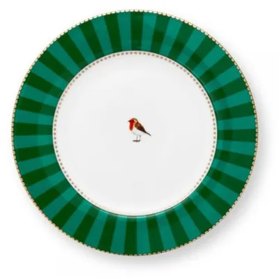 Image de PIP STUDIO Love Birds assiette à pain Stripes vert 17cm