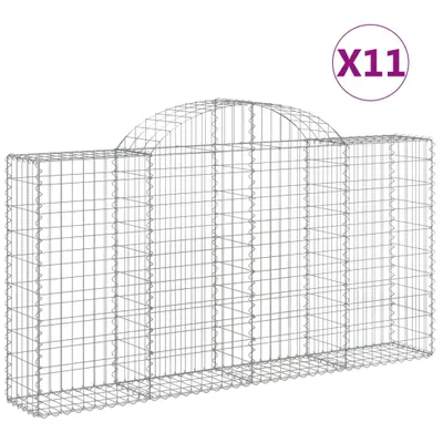 Produktbild von vidaXL Gabionen mit Hochbogen 11Stk. 200x30x100/120cm Verzinktes Eisen