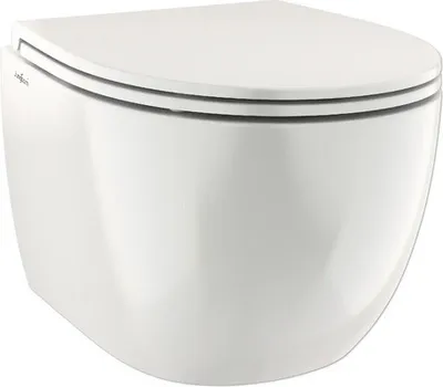 Obrázek produktu pro Závěsné WC Jungborn Two 52 bez splachovacího kruhu se systémem splachování Turbo Flush bílé s WC sedátkem