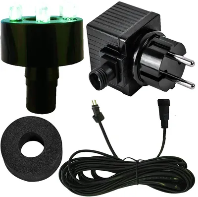 Produktbild von Köhko komplette Beleuchtungstechnik für Springbrunnen inkl. LED-Ring, Zuleitung und Trafo Grün 29002