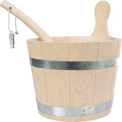 Produktbild von Sauna-Set: Aufgusskübel + Schöpfkelle, Saunakübel Sauna Kelle, Saunaaufgusskübel