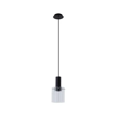 Produktbild von Lucande Hängeleuchte Eirian, Ø 18 cm, schwarz, Glas, E27
