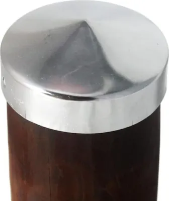 Produktbild von Pfostenkappe aus Edelstahl / Rundkappe Pyramide für Pfosten Ø 70 mm - inkl. 2x Edelstahl-Schrauben