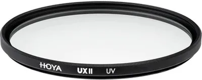A close-up studio shot of a camera lens filter.