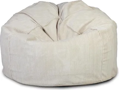 Produktbild von Ecopuf Sakwa, Sitzsack Cord mit Fußstütze, Sitzsack Sessel mit Füllung, Kinder, Cremeweiß Sz03