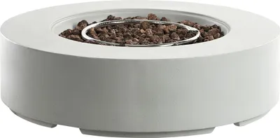 Obrázek produktu pro BELIANI Ohniště Světle šedá 107 x 30 cm Kulaté zahradní ohřívač GRC beton doplněk terasa