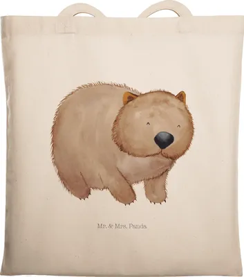 Produktbild von Mr. & Mrs. Panda Jutetasche Wombat - Transparent - Geschenk, Das Leben Ist schön, Lustige Sprüche, Australien, canvas tasche, Stoffbeutel, Motivation, Spruch, Shopping