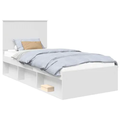 Image de Cadre de lit Blanc 90 x 190 cm Bois de pin massif