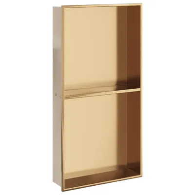 Image de vidaXL Niche de douche Golden brossé 32x62x9 cm acier inoxydable