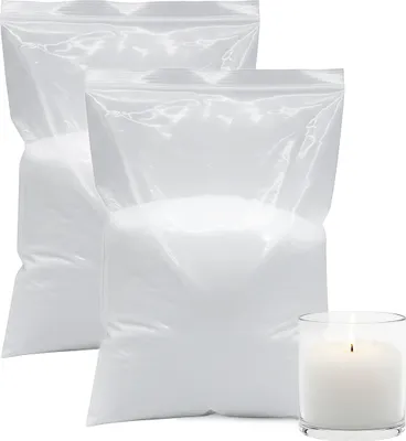 Productafbeelding van Hoogwaardige, witte paraffine was, ongeparfumeerd, inclusief 20 lonten - 2 kg - Wasgranulaat, geurneutraal, geschikt om te smelten en kaarsen te maken