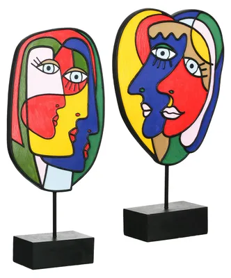 Produktbild von Gilde Skulptur, "Rothko", Gesichtsmotiv, Kunstharz, mehrfarbig, L. 7 cm, B. 20 cm, H. 35 cm 58223 4063387582237 2 Stück (2-fach sortiert)