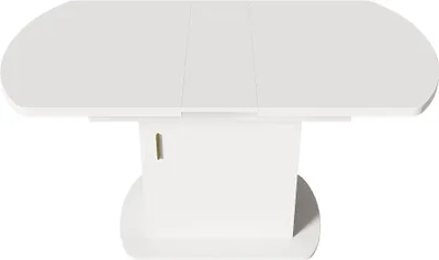 Produktbild von Ausziehbarer ovaler Esstisch Mit Stauraum Kaffee-Freizeittisch Moderner minimalistischer Esstisch Multifunktionaler Esstisch Weiss+goldener Griff