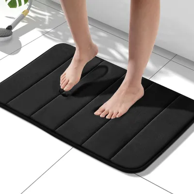 Produktbild von Badematte Memory Schaum rutschfest saugfähig 40 x 60 cm Schwarz Waschbar