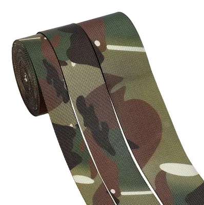 Productafbeelding van Singelband Zwaar Belastbaar - 3 Rollen/Set - Polyester - Camouflagelint - 25 mm/37 mm/49 mm - Geschikt voor Kleding en Accessoires - Lint