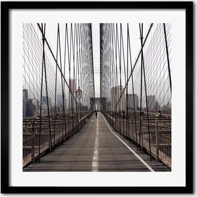 Produktbild von Bild - 50 cm x 50 cm - MDF - Rahmen, Wandkunst - Brooklyn-Brücke