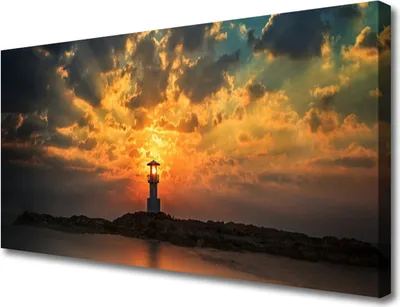 Produktbild von Leinwandbild Foto-Leuchtturm-Landschaft 100x50