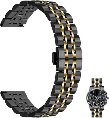 Immagine prodotto di Bracciale in acciaio inossidabile con chiusura rapida da 22 mm, bracciale da uomo e da donna, bracciale in metallo con chiusura rapida e fibbia a scatto