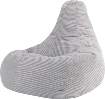 Produktbild von icon Sitzsack XXL mit Liege aus Cord Dalton, Grau, für Erwachsene und Kinder, mit Füllung