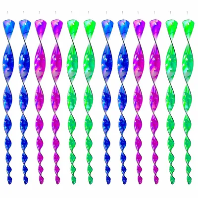 Produktbild von 12er Set Windspirale Vogelschutz Bunt Reflektierend Spirale Taubenschutz Windspiel Balkon
