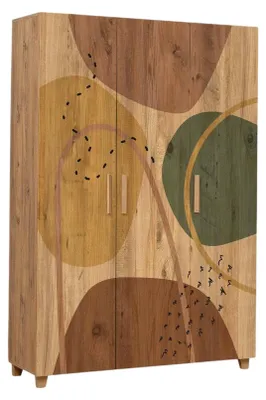 Produktbild von Kleiderschrank 3 Türen Dpiacer, Schlafzimmermöbel, Schrank, Garderobe, 120x48h189 cm, Eiche