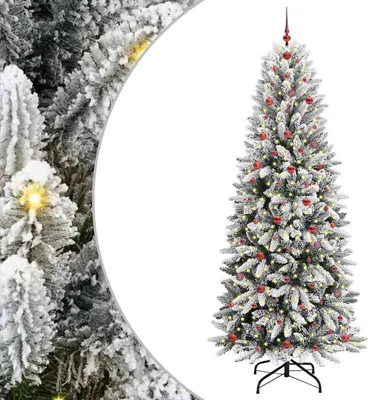 Image de vidaXL Sapin de Noël artificiel avec 300 LED avec support blanc 240 cm