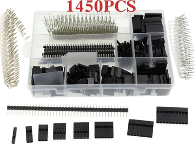Image de 1450pcs/set 2.54mm Pre Dupont Connector Kit PCB Headers Male Female Pins Electronics 1450PCS