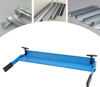 Image de Plieuse de tôle - Manuelle, à poser sur table - Largeur de travail 630 mm - Angle de pliage 0–120° - Pour tôles d'acier de 1 à 1,2 mm - Acier Q235 - Bleu