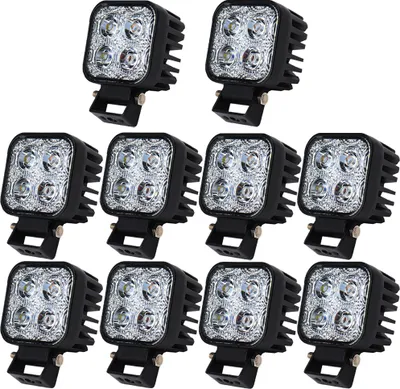 Produktbild von Greenmigo 10X 12W LED Lampe Scheinwerfer Kaltweiß Rücklicht LED Arbeitsscheinwerfer Wasserfest IP67 12V 24V