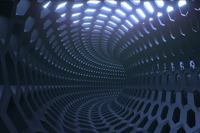 Produktbild von Muralo Fototapete 3D Effekt 368 (B) x 280 (H) cm Vlies Wand Tapete Tunnel Abstraktion Optische Täuschung 3D Optik Wohnzimmer Schlafzimmer moderne Wandbild