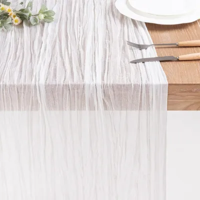 Produktbild von Tischläufer 2 Stück Weiß,90 x 300 cm Käsetuch Cheesecloth