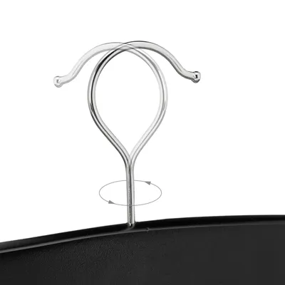 Produktbild von Relaxdays Gürtelhalter Kleiderschrank, Haken für 12 Gürtel, 360° drehbarer Haken, Holz, 17,5x43x5,5 cm, schwarz/silber