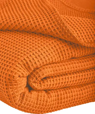 Produktbild von Waffelpique-Decke Wohndecke Sommerdecke la Diva mit Ziersticheinfassung