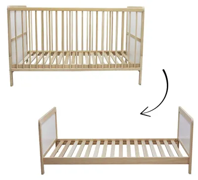 Produktbild von Kukka Hölzernes 70 x 140 cm 2-in-1 Babybett/Juniorbett